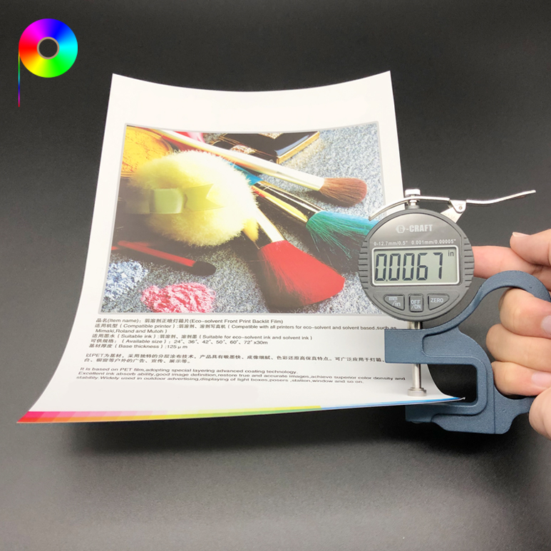 170micron Front Printing Backlit Film Compatible with Solvent and Eco-solvent Based Printer