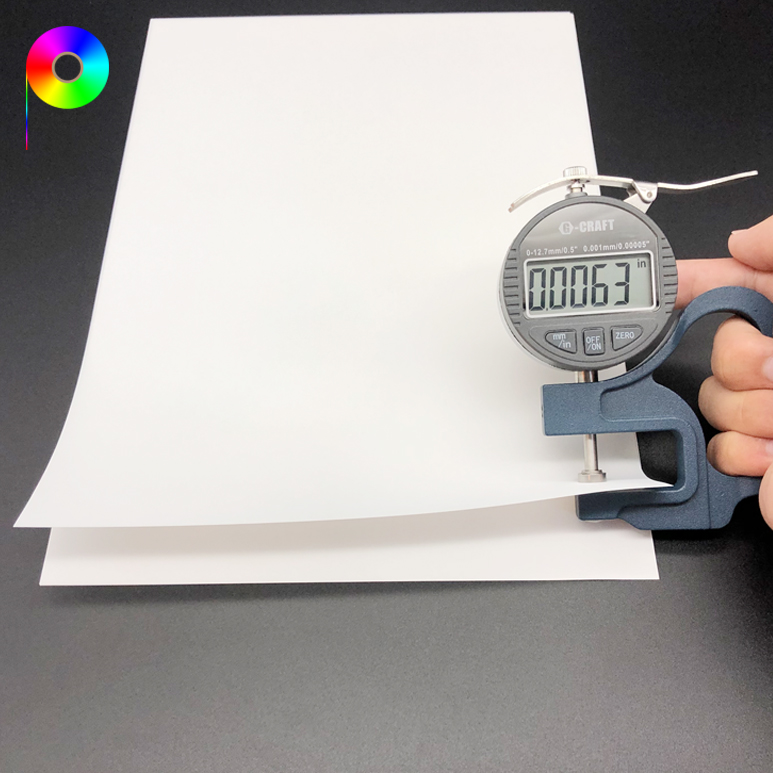 Both sides Printable A4 160micron Porcelain White Color PET Medical Film for Laser Printing