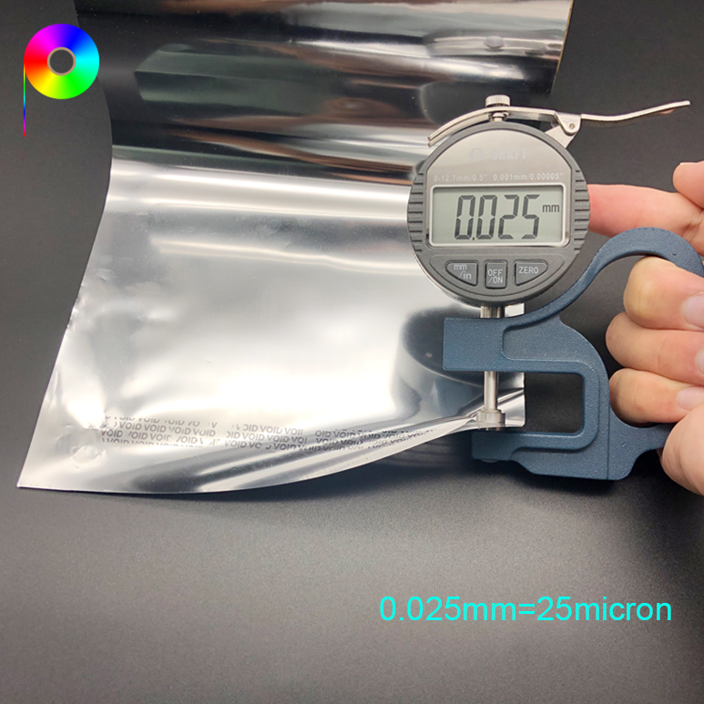 25micron Small VOID Silver Color Tamper Evident Film Roll for Security Label Making