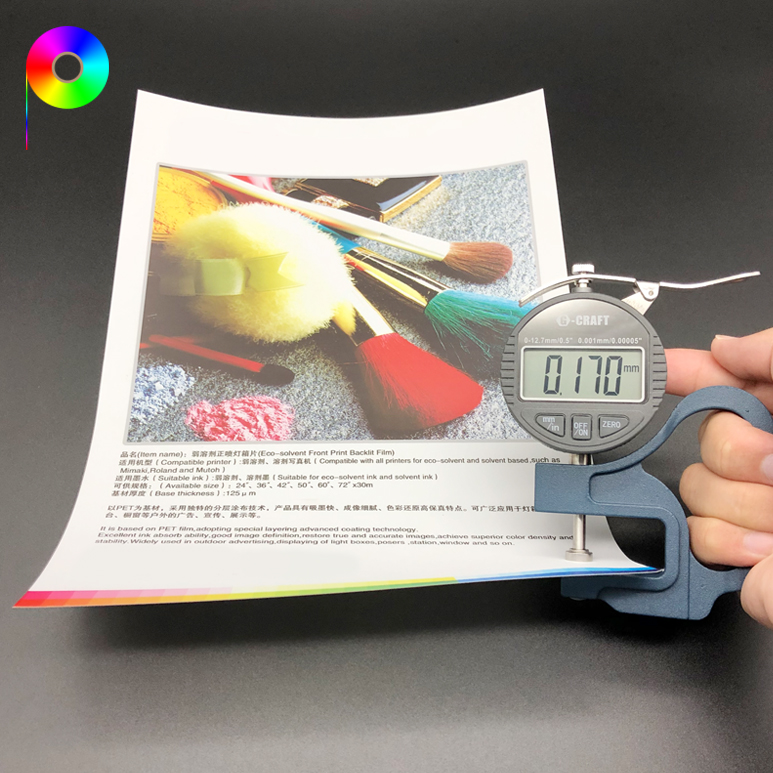 170micron backlit film for eco-solvent based printer 170micron Front Printing Backlit Film Compatible with Solvent and Eco-solvent Based Printer