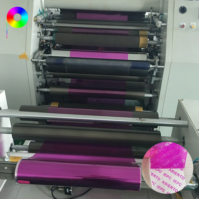 purple color customized tamper evidence security film
