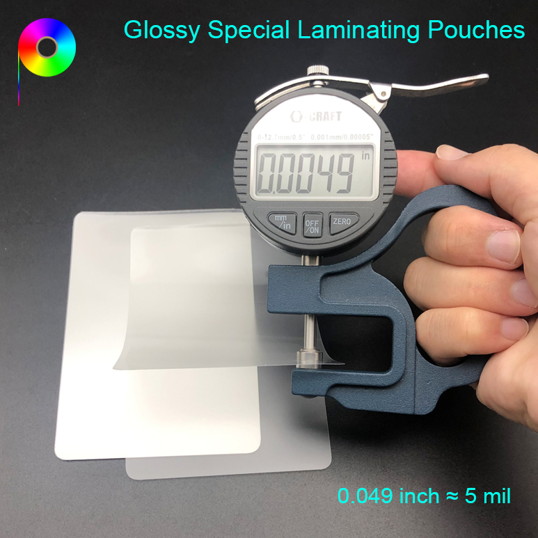 Clear Glossy 125 micron 5 mil 3 1/8" x 4 1/2" Special Size Laminating Pouches with Rounded Corner