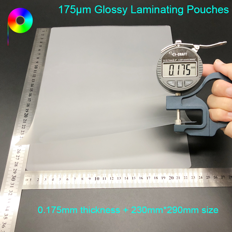 7 mil 175mic Heat Seal Glossy Carta / Letter Size Thermal Laminating Pouches 9" x 11.5"