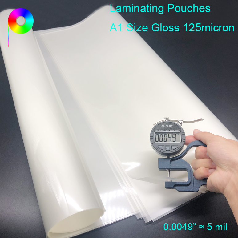 600mm*846mm Wide Format Laminating Pouches A1 Size Gloss 125 Micron - Pack of 25