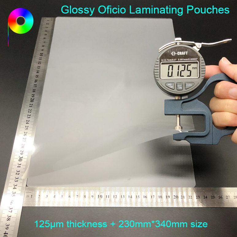 125mic 230mm x 340mm Oficio Size Gloss Laminating Pouches / Sheets, Pack of 100 Pieces