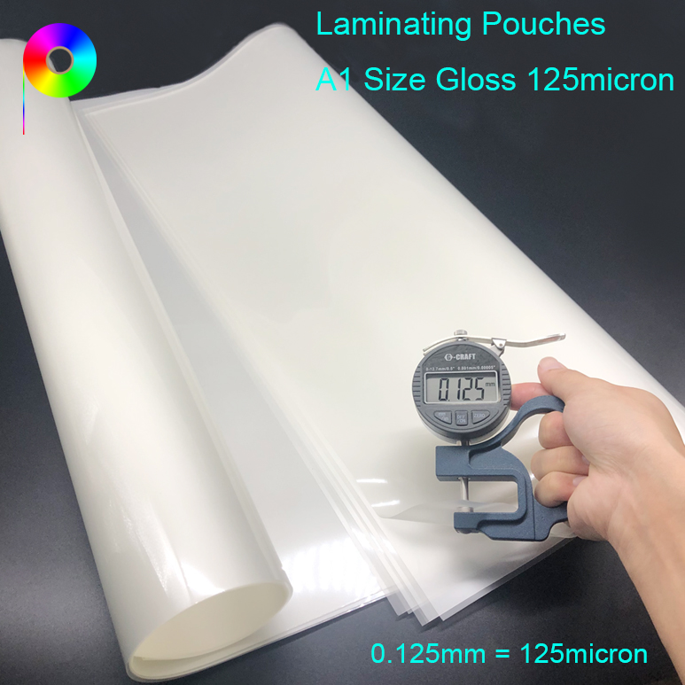 600mm*846mm Wide Format Laminating Pouches A1 Size Gloss 125 Micron - Pack of 25