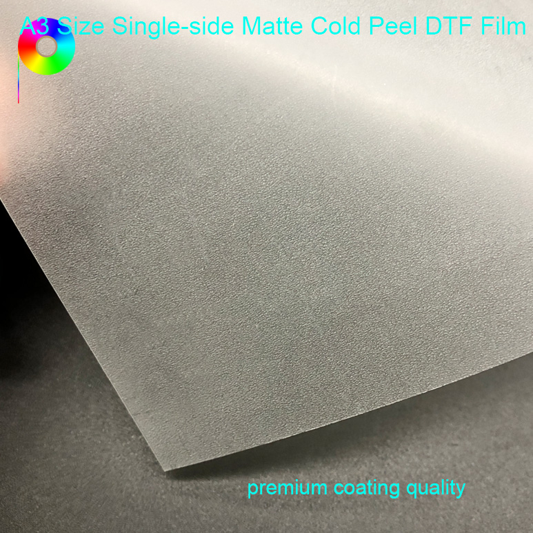 Cold Peel A3 Sheet Size Single Side Matte Heat Transfer DTF Film