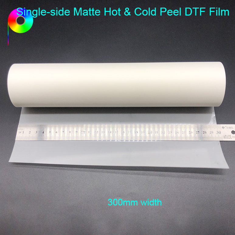 30cm*100m Single Side Matte Hot & Cold Peel DTF Film Roll for T-Shirt Printing