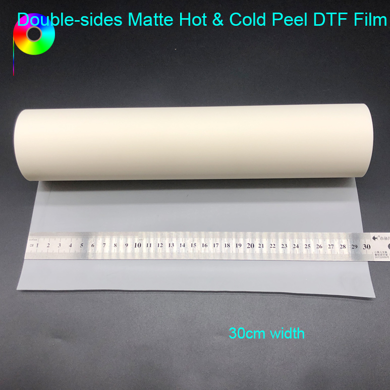 30cm Width Anti-slip Double Sides Matte Hot and Cold Peel DTF Film for Printing