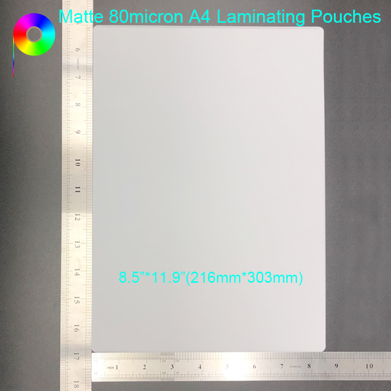 80μm A4 Size 216mm*303mm Matte Polyester Thermal laminating Film for Pouch Laminator