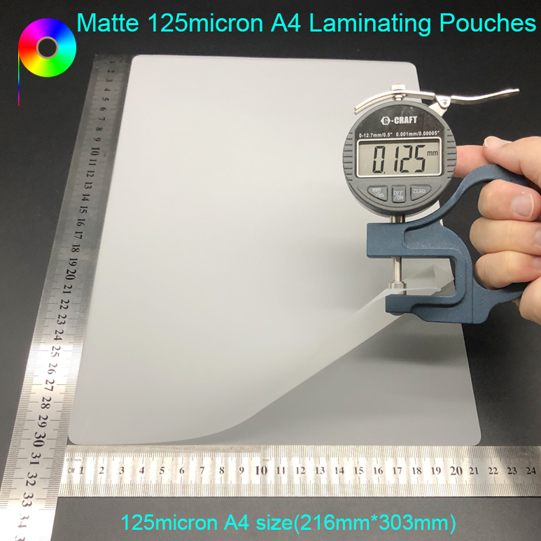 Matte 125micron A4 Laminating Pouches 125micron Matte Appearance PET Pouch Laminating Film Sheets A4 Size for Home and Office