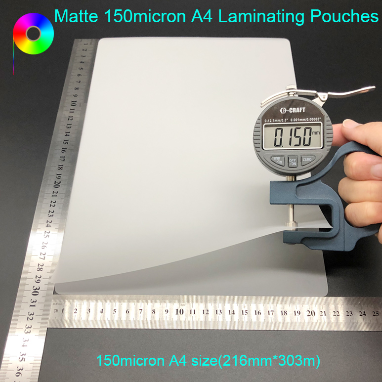 Matte 150micron A4 Laminating Pouches 150micron 6mil A4 Size Matt PET Heat Laminating Film Pouch for A4 Prints Lamination