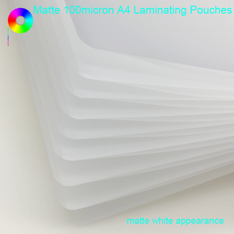 PET plastic matt laminating pouches Free Sample 100micron A4 PET Plastic Matt Laminating Pouches for Document Lamination