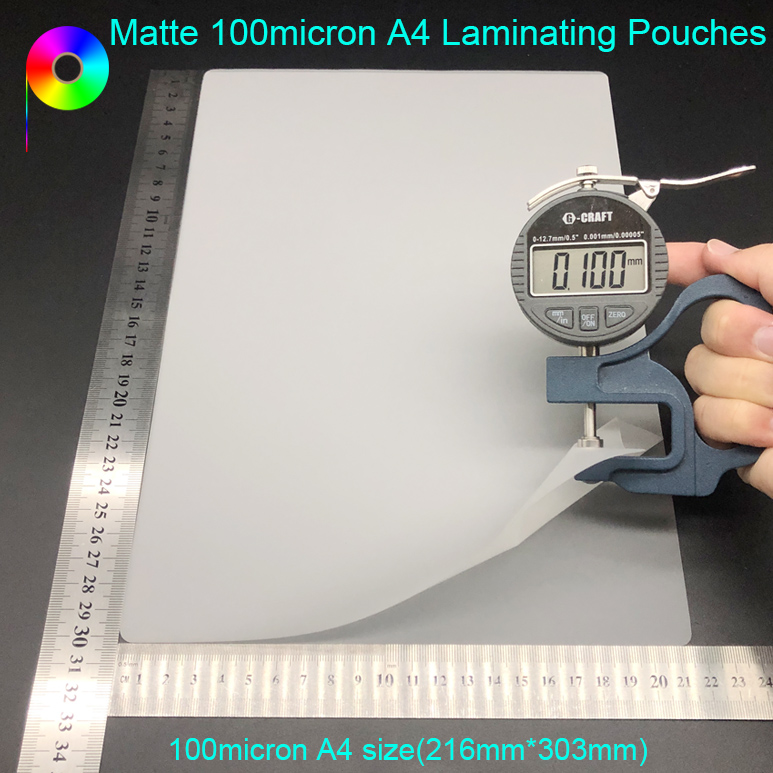 Matte 100micron A4 Laminating Pouches Free Sample 100micron A4 PET Plastic Matt Laminating Pouches for Document Lamination