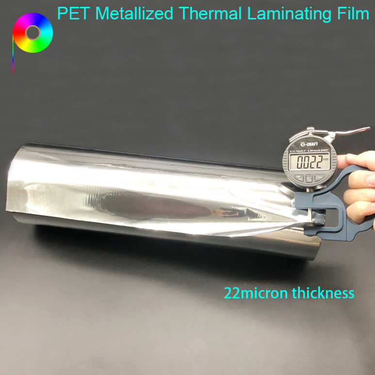 22micron Metalized Silver PET Thermal Lamination Film for Paperboard Lamination