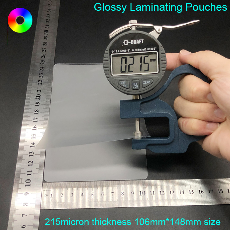 215micron 106mm*148mm Custom Size Transparent Glossy Lamination Pouches