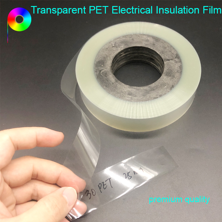 Custom Width 30micron Transparent PET Cable Insulation Wrapping Tape