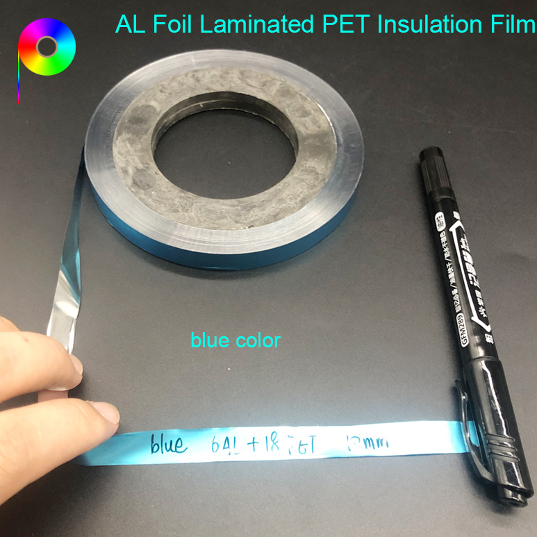 Blue Color 6µm Aluminum Foil Laminated with 18µm PET Insulation Film