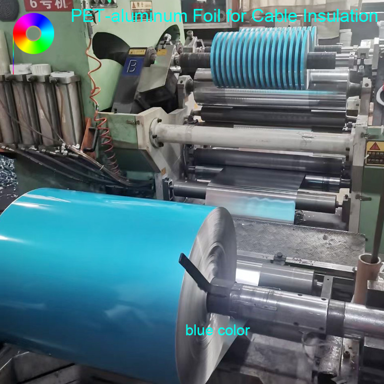 Blue Color 6µm Aluminum Foil Laminated with 18µm PET Insulation Film