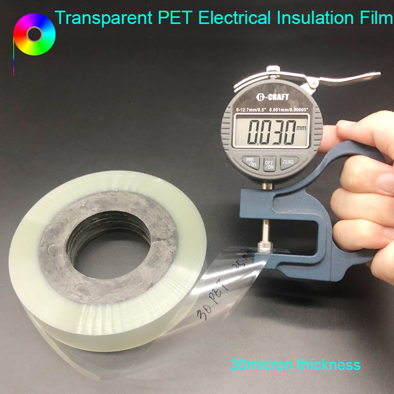 Custom Width 30micron Transparent PET Cable Insulation Wrapping Tape