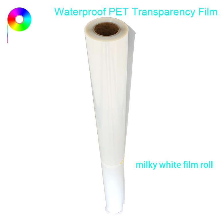 milky white waterproof PET transparency film Milky White Waterproof Inkjet Transparency Film Roll For Screen Printing