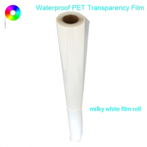 milky white waterproof PET transparency film Milky White Waterproof Inkjet Transparency Film Roll For Screen Printing