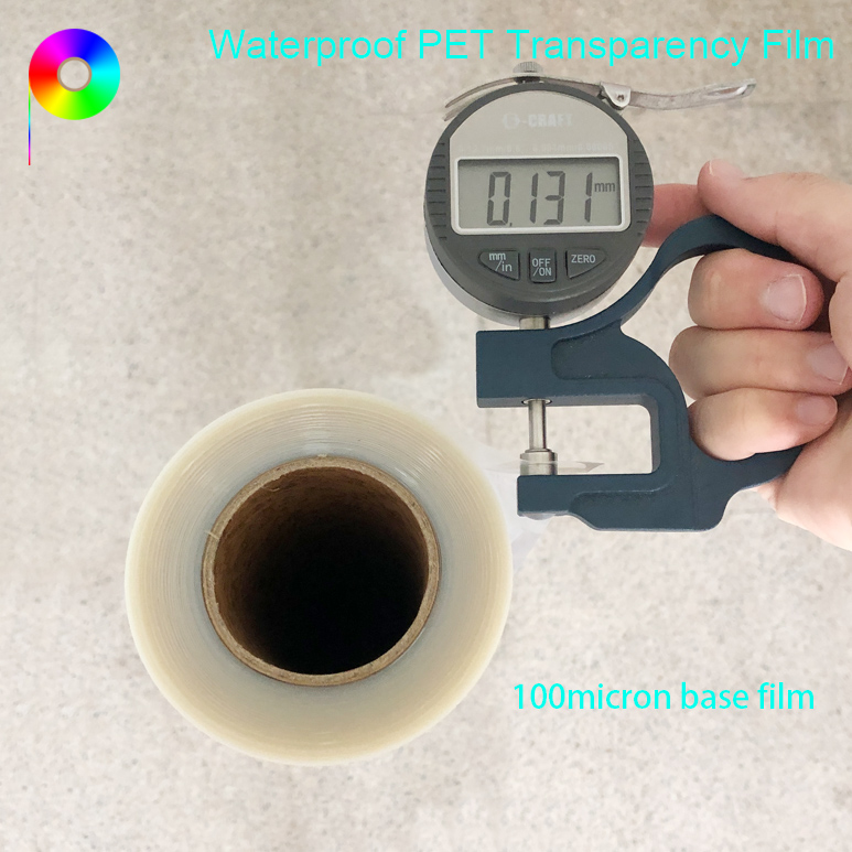 100micron base film waterproof PET transparency film Milky White Waterproof Inkjet Transparency Film Roll For Screen Printing