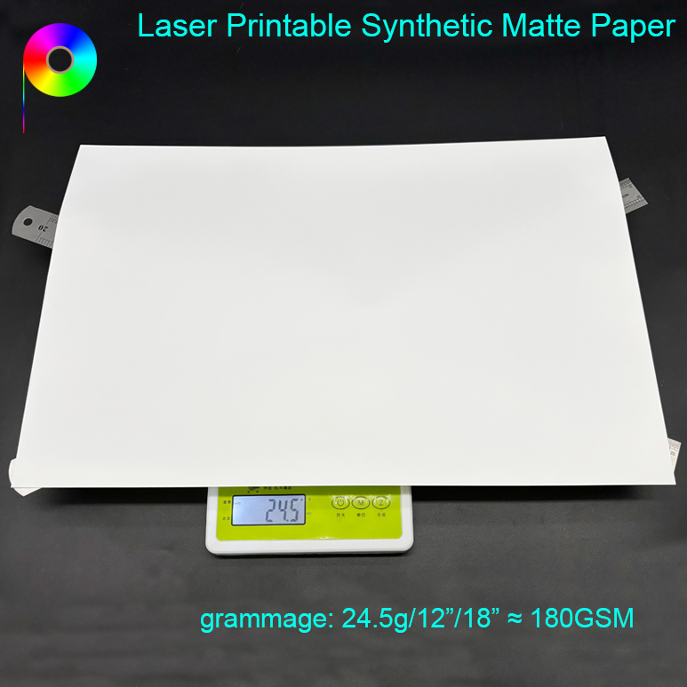 Tearproof 5mil 12"*18" Both Side Laser Printable Synthetic Matte Paper