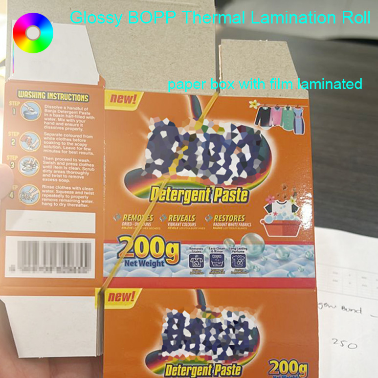 19micron Glossy BOPP Thermal Lamination Roll For Paper Box Lamination