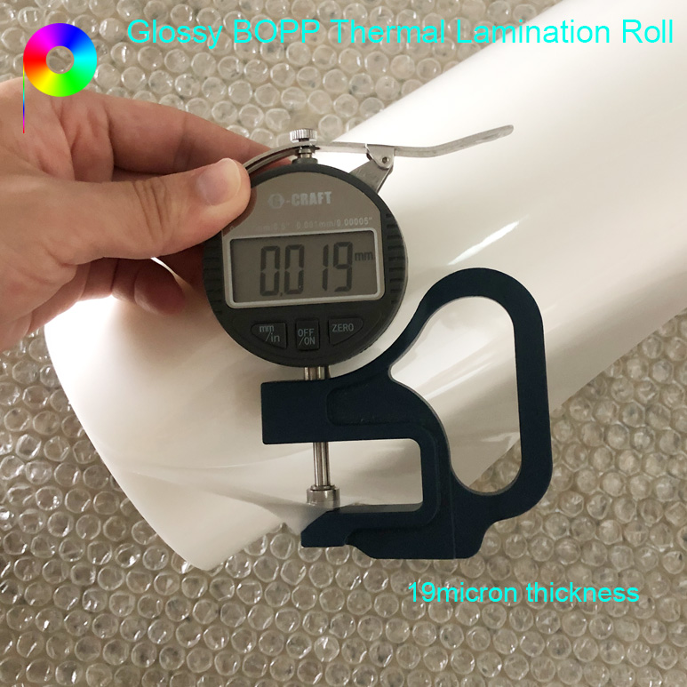 19micron Glossy BOPP Thermal Lamination Roll For Paper Box Lamination