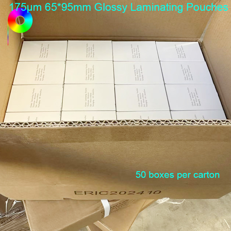 175micron 65*95mm Hot Melt EVA Adhesive Glossy Pouch Lamination Film