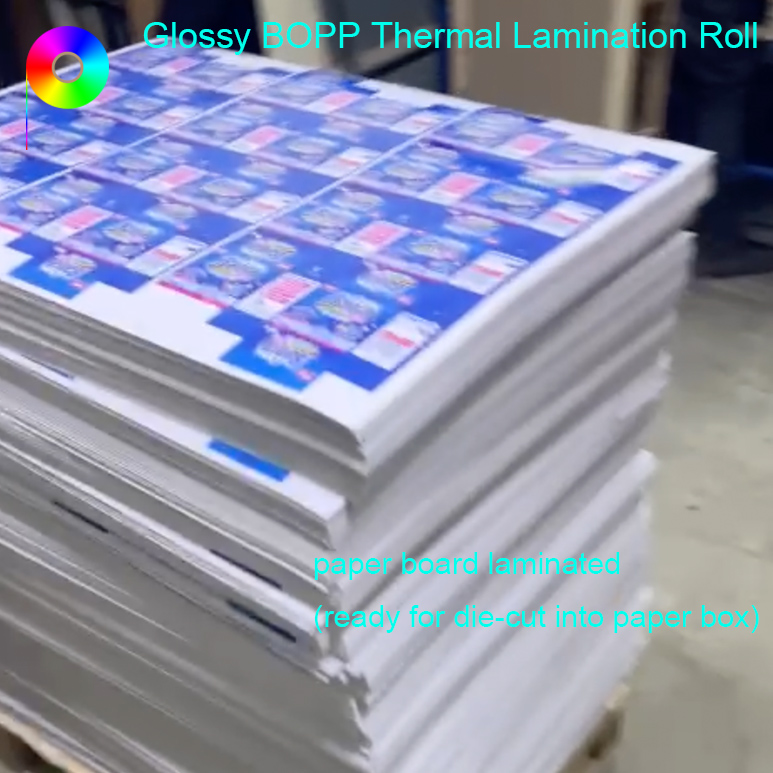 19micron Glossy BOPP Thermal Lamination Roll For Paper Box Lamination