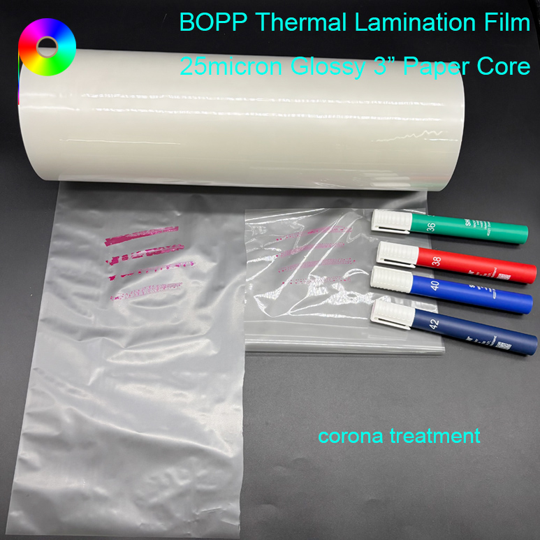 25 micron Commercial Offset Prints Purpose Thermal Gloss BOPP Film for Hot Laminating