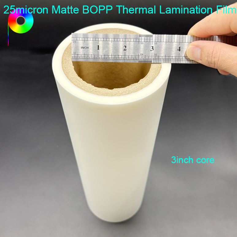 Free Sample 25micron 3inch Core Custom Width Matte BOPP Thermal Laminating Film