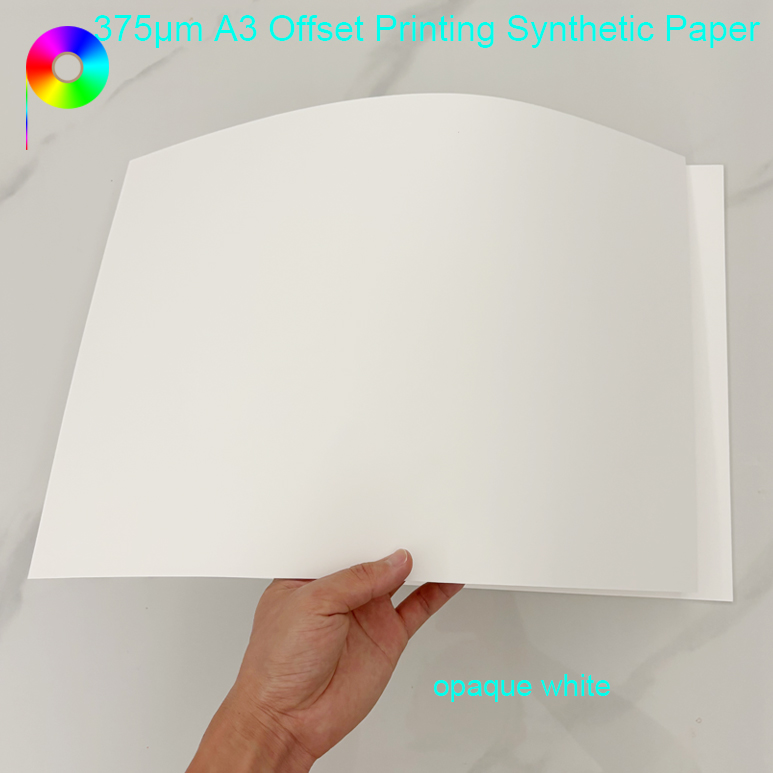 375micron 260GSM A3 Size 2 Sides Printing PP Synthetic Paper For Offset Printer