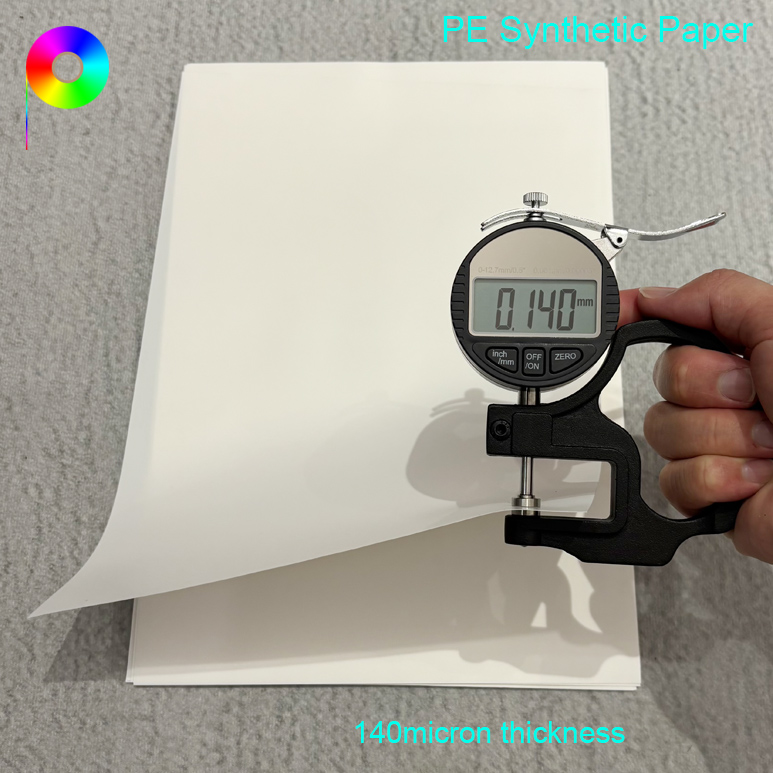 140micron thickness PE synthetic paper 140μm 130GSM High Tear Resistant Both Sides Matte White Uncoated PE Synthetic Paper