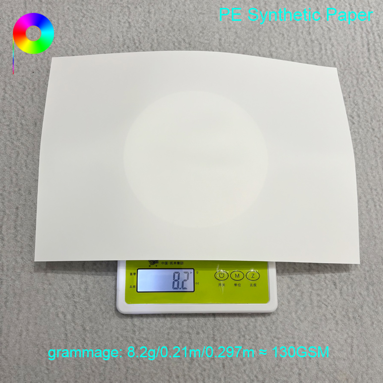 130GSM 140micron PE synthetic paper 140μm 130GSM High Tear Resistant Both Sides Matte White Uncoated PE Synthetic Paper
