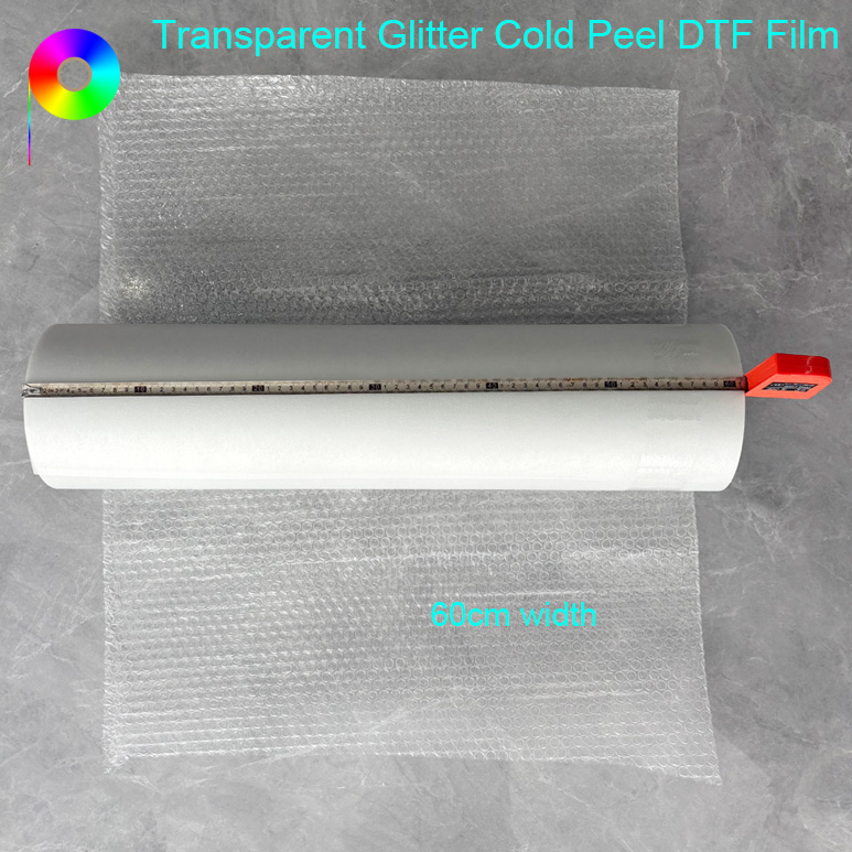 60cm Cold Peel Glitter DTF Transfer Film Roll for Custom Garments