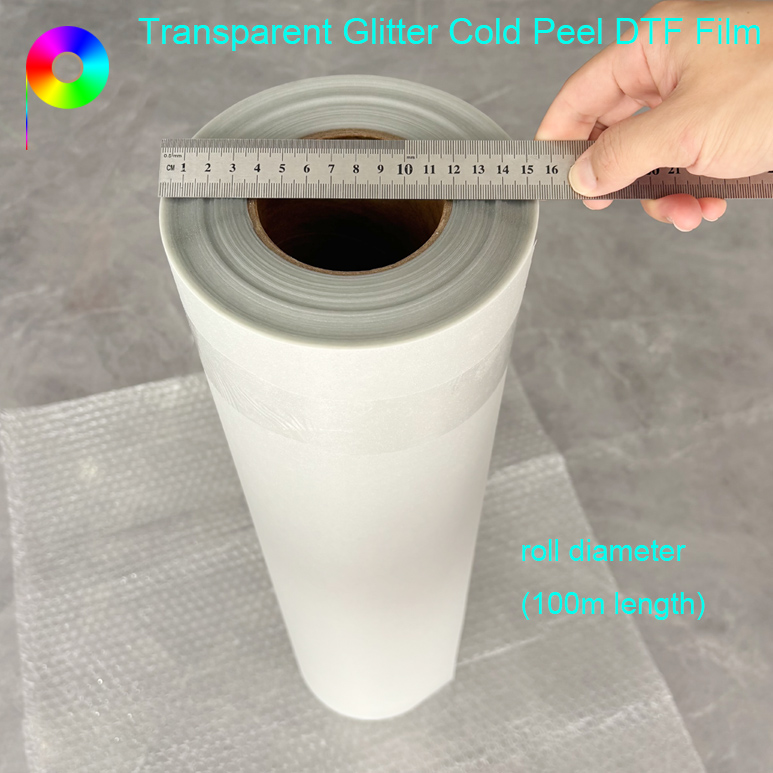 60cm Cold Peel Glitter DTF Transfer Film Roll for Custom Garments