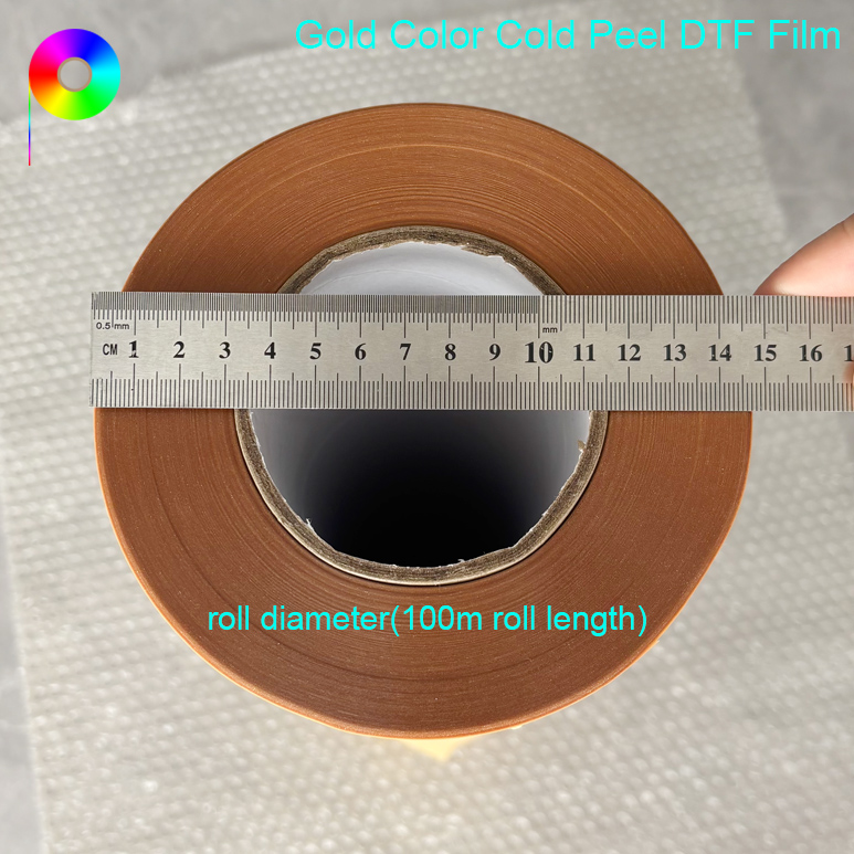 60cm Cold Peel Glossy Base Film Gold DTF Film For Textile Heat Transfer