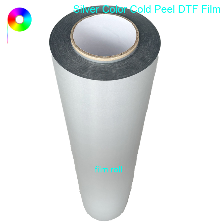 Single Side Matte Cold Peel Silver Color DTF Film 60cm for Custom Apparel