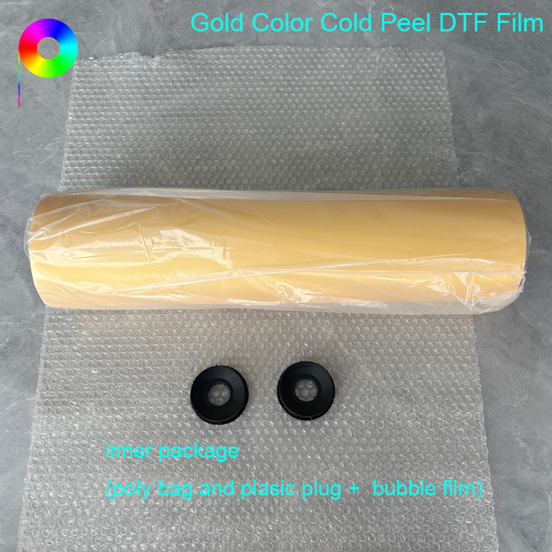 60cm Cold Peel Glossy Base Film Gold DTF Film For Textile Heat Transfer
