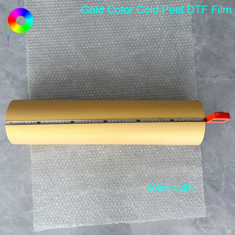60cm Cold Peel Glossy Base Film Gold DTF Film For Textile Heat Transfer