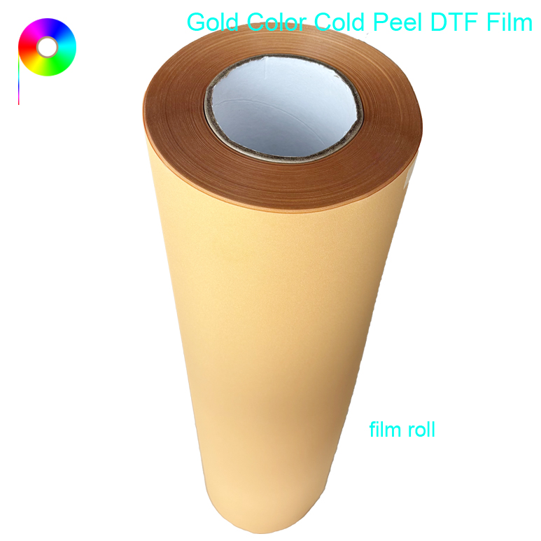 60cm Cold Peel Glossy Base Film Gold DTF Film For Textile Heat Transfer