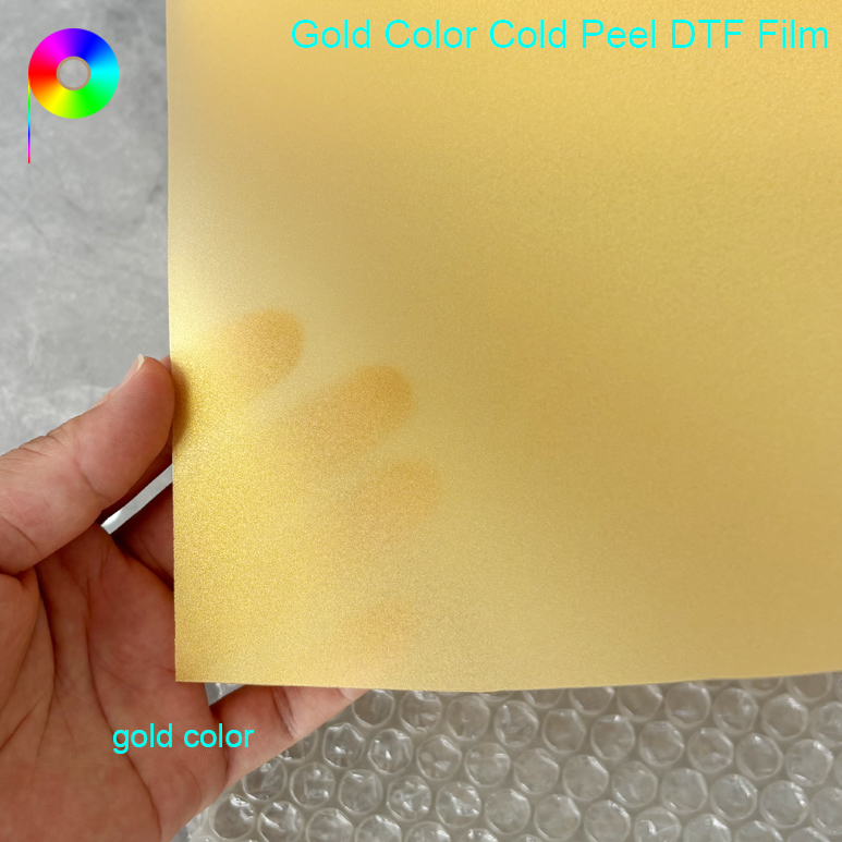 60cm Cold Peel Glossy Base Film Gold DTF Film For Textile Heat Transfer