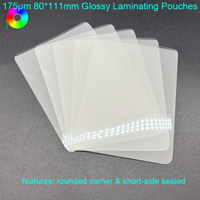 175μm 80*111mm Size Glossy Laminating Pouches For Price Tag Lamination