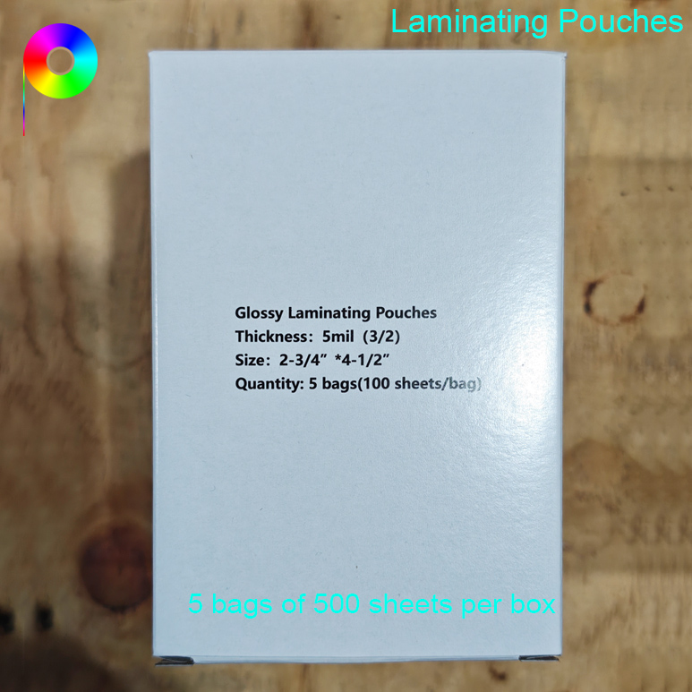 5mil 2-3/4"X4-1/2" Long Side Sealed Glossy Laminating Pouches For Prayer Cards