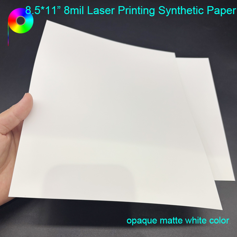 8mil Letter Size 8.5"*11" Pure Polyester Waterproof Synthetic Paper for Laser Printing