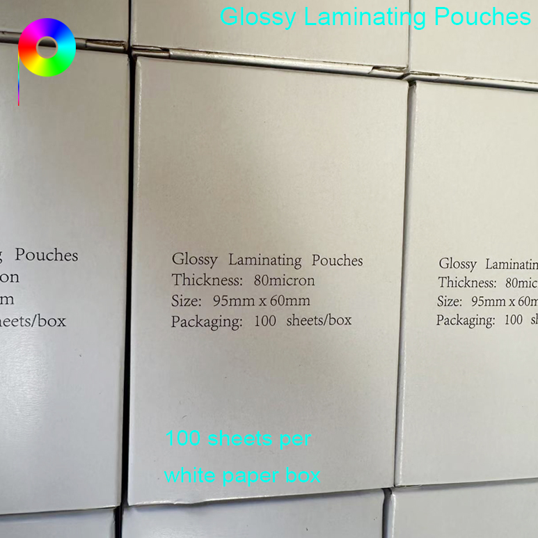 80micron 60*95mm Size Glossy Laminating Pouches for Cardboard Price Label