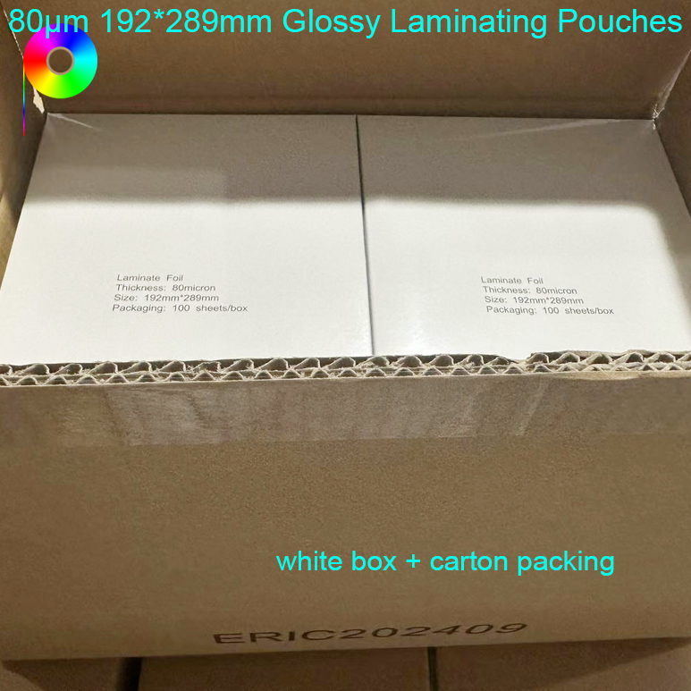80μm 192*289mm Custom Size Glossy Laminating Pouches With Round Edges